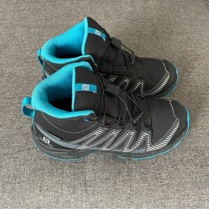 Salomon Kids Black and Blue Hiking Boots